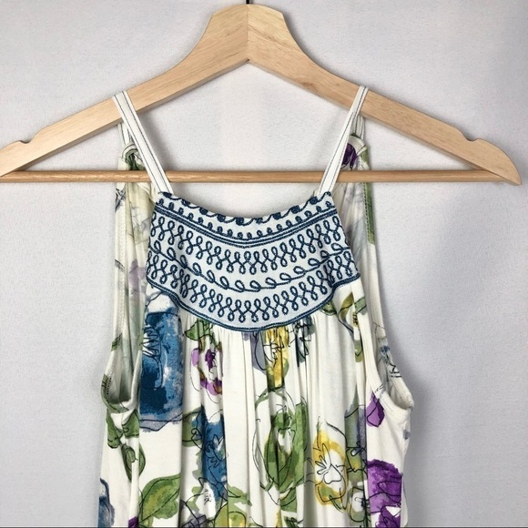 Anthropologie One September Isabel Floral Embroidered High Neck Tank Top XS - Picture 8 of 12
